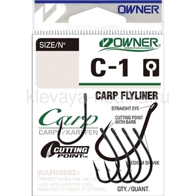 Крючки Owner C-1 (53261) CARP Flyliner № 04 5шт/уп
