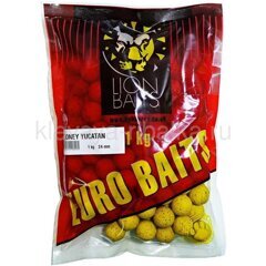 Бойлы вареные Lion Baits Euro Baits 24мм 1000г  Honey Yucatan (мед юкатан) желтый