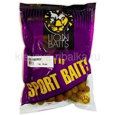 Бойлы вареные Lion Baits Sport Baits 20мм 1000г  HoneyBerry (медовая ягода) желтый
