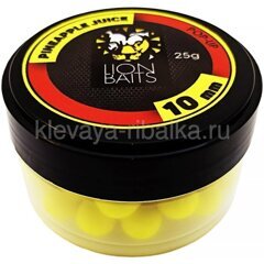 Бойлы плавающие (Pop-Up) Lion Baits  10мм 25г  Pineapple Juice (ананасовый сок) желтый