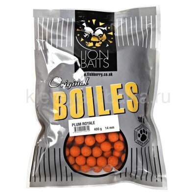 Бойлы вареные Lion Baits Original 14мм 400г  Plum Royale (слива королевская) оранжевый