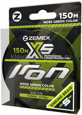 Шнур ZEMEX IRON 150м 0,12мм  3,17кг тёмно-зелёный