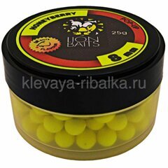 Бойлы плавающие (Pop-Up) Lion Baits  08мм 25г  HoneyBerry (медовая ягода) желтый
