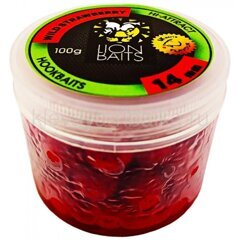 Бойлы вареные Lion Baits Hi-Attract (в дипе) 14мм 100г  Wild Strawberry (дикая клубника) красный