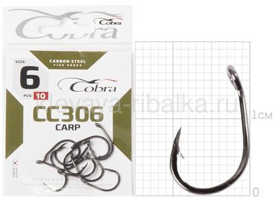 Крючки Carp Cobra CC306 № 6 10шт/уп