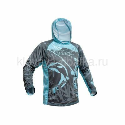 Лонгслив  Narval Volga Baits Street Art Craphite с капюшоном    50р
