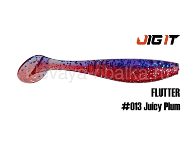 Виброхвост Jig It Flutter 3.8" 95мм цвет-013 squid  (6шт)