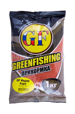 Прикормка Greenfishing GF Фидер Карп ягодная, клубника + слива темно-оранжевая 1кг