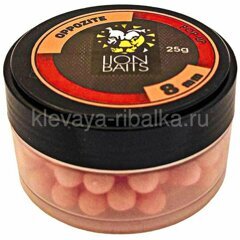 Бойлы плавающие (Pop-Up) Lion Baits  08мм 25г  Oppozite (шелковица + чеснок) красный