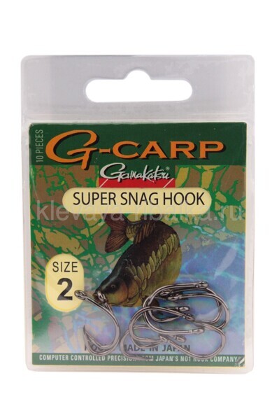 Крючки Gamakatsu G-carp Super Snag Hook № 02 10шт/уп