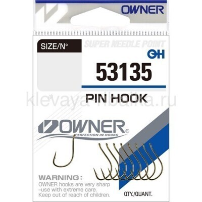 Крючки Owner 53135 PIN HOOK № 4 7шт/уп золотой