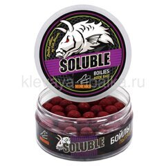 Бойлы пылящие Миненко Soluble 14мм 120г 66шт Strawberry Jam (клубничный джем) красный