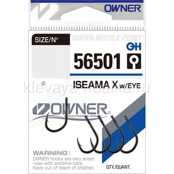 Крючки Owner 56501 ISEAMA X w/EYE № 4 5шт/уп