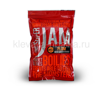 Бойлы вареные FFEM Super Jam 20мм 1000г  Plum (слива) оранжевый