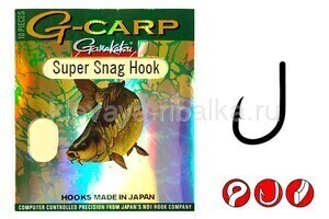 Крючки Gamakatsu G-carp Super Snag Hook № 08 10шт/уп