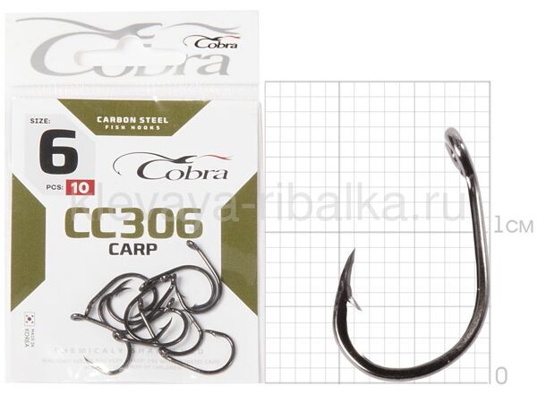 Крючки Carp Cobra CC306 № 6 10шт/уп