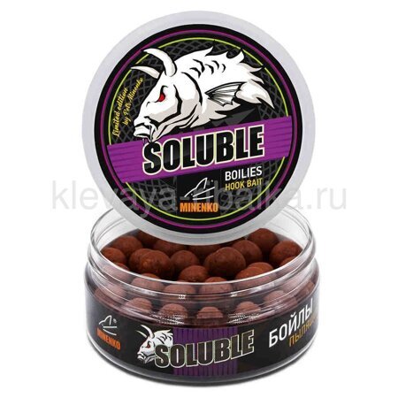 Бойлы пылящие Миненко Soluble 14мм 120г 66шт Acid Pear (кислая груша) красно-коричневый