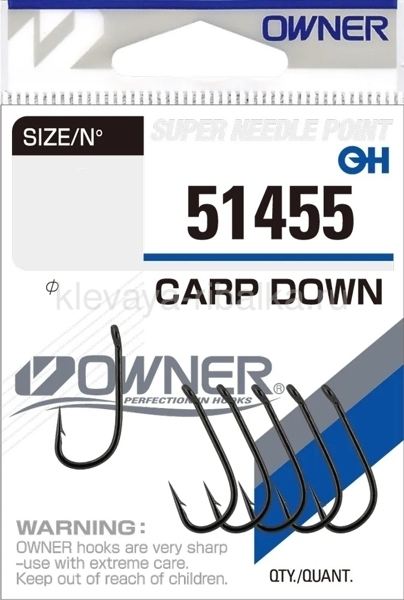 Крючки Owner 51455 CARP DOWN № 04 6шт/уп