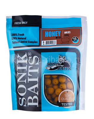 Бойлы вареные Sonik Baits  20мм 750г  Honey (мед) коричневый