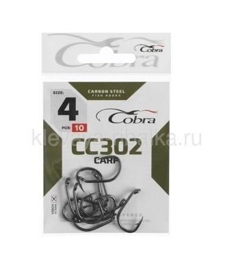 Крючки Carp Cobra CC302 № 4 10шт/уп